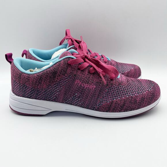 Propet Womens Washable Walker Evolution Sneaker US 8.5 Wide EU 39 Blue Pink NIB - Picture 3 of 12